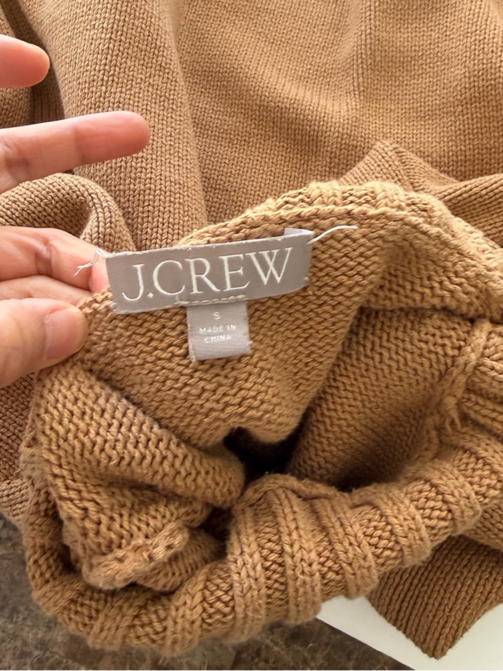 J.Crew Cotton Turtleneck Sweater Tan size small. - Picture 11 of 12